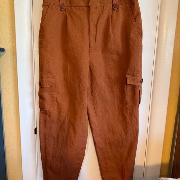 Women's Terracotta Cargo Pants ( New without tags)- Size 14 - Picture 1 of 5